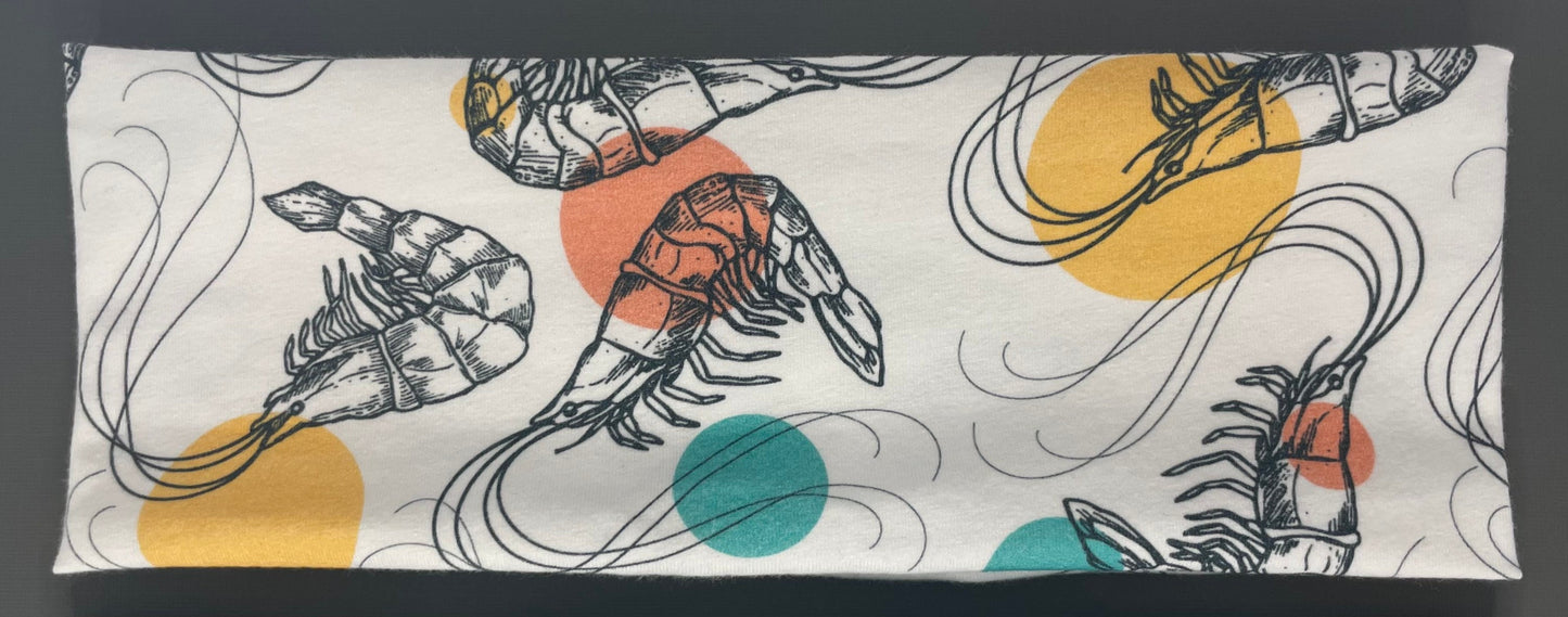 Shrimp Headband and Crabs Handmade Bandeau Jersey Knit Soft