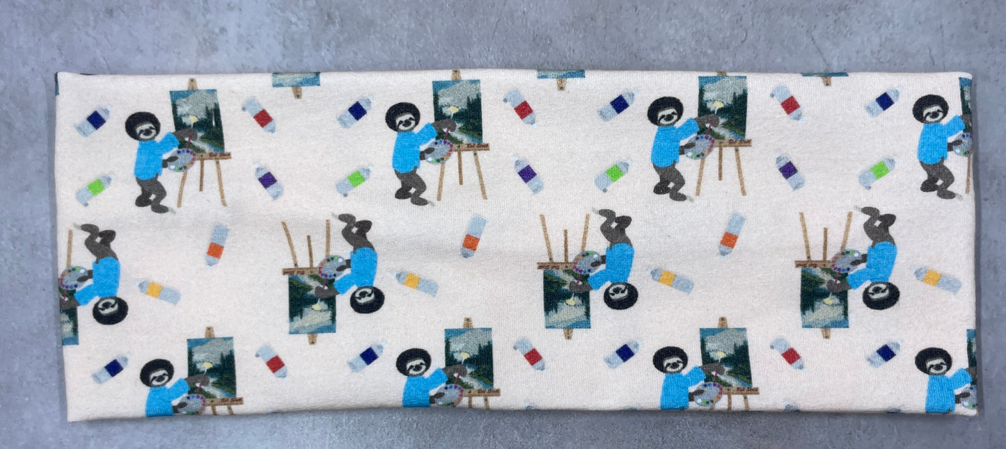 Corgi Butts and Sloth Bob Ross Handmade Headbands Jersey Knit Soft