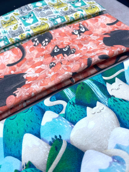 Cats Mountains and Tiki Handmade Headbands Jersey Knit Soft