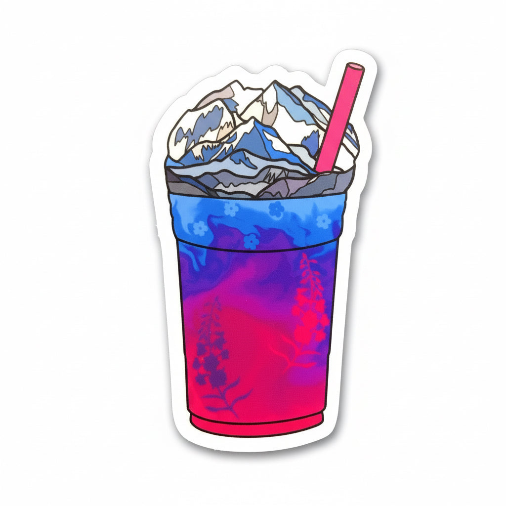 Fireweed Drink Sticker: Alaskan Wildflower Vinyl Decal