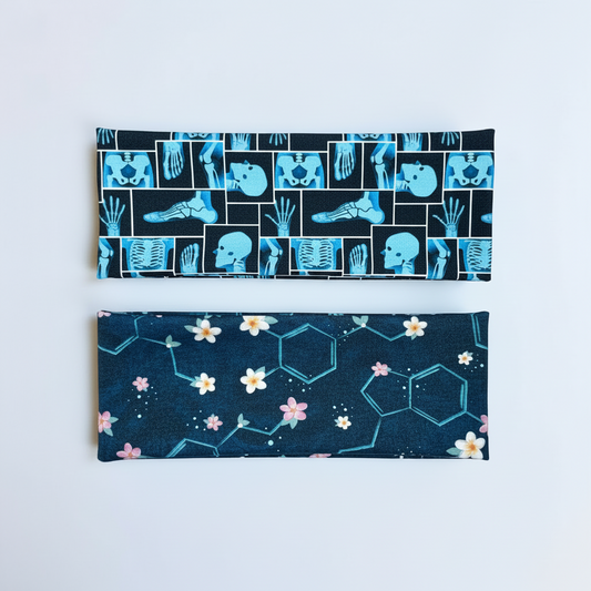 Medical X-Ray and Serotonin Chemical Floral Handmade Headbands Jersey Knit Soft