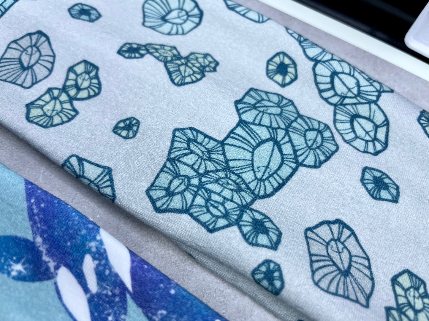 Orca Barnacles Grayling Fish Watercolor Headbands Jersey Knit Soft