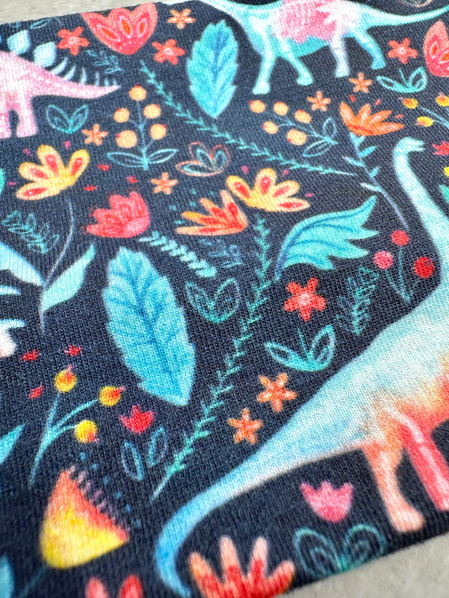 Dino Floral Headband Jersey Knit Soft Headbands T Rex Bandeau Dino Flower and  Bones