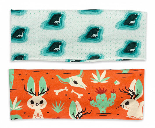 Loch Ness Monster and Jack-elope Handmade Headbands Jersey Knit Soft