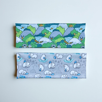 Handmade Mountains & Polar Bears Jersey Knit Headband