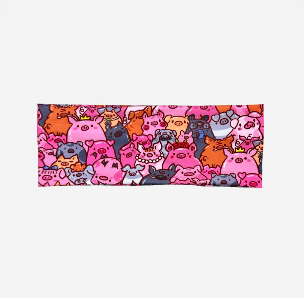 Handmade Pink Pig Headband: Jersey Knit Cartoon Headband