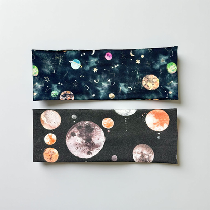 Space Planets and Moons Jersey Knit Soft Headbands Blood Moon Galaxy Stars