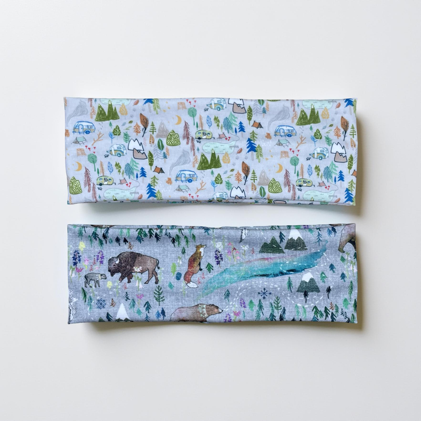 Handmade Alaska Headband: Bison, Fox, Bear Forest Print