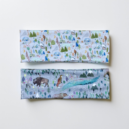 Handmade Alaska Headband: Bison, Fox, Bear Forest Print