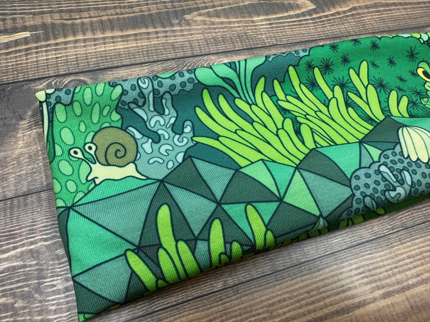 Frog Mushroom and Snail Green Handmade Headbands Jersey Knit Soft
