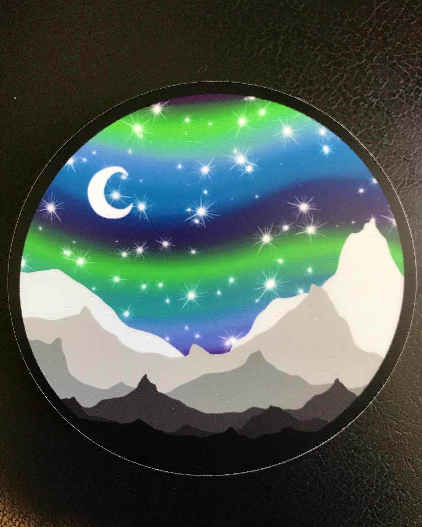 Alaskan Aurora Holographic Sticker Waterproof Original Art Design Durable Fade Resistant Alaska Gift