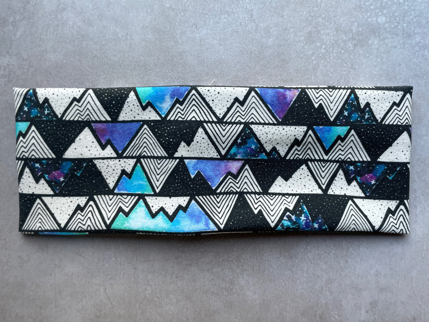 Mountains Handmade Headbands Jersey Knit Soft Starry Galaxy and Watercolor Mountains