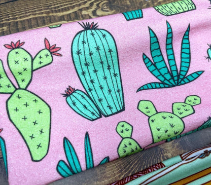 Knitting Headband and Desert Cactus Succulent Jersey Knit Soft Yarn Bandeau