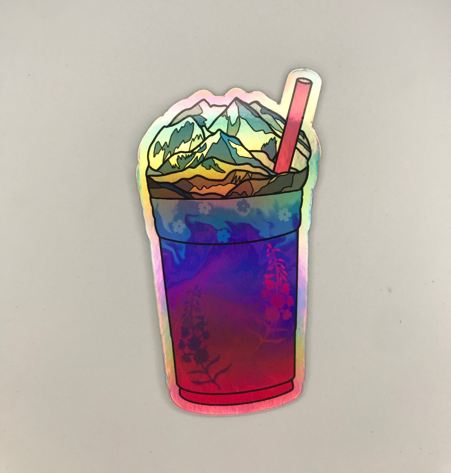 Fireweed Drink Sticker: Alaskan Wildflower Vinyl Decal