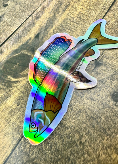 Arctic Grayling Fish Sticker: Holographic Alaska Decal
