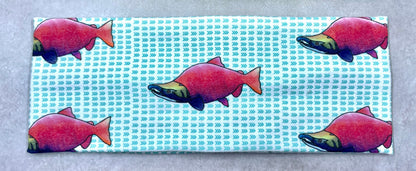 Alaska Headband Husky and Salmon Handmade Bandeau Jersey Knit Soft