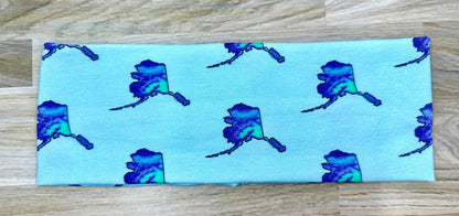 Alaska Moose and Campers Handmade Headbands Jersey Knit Soft