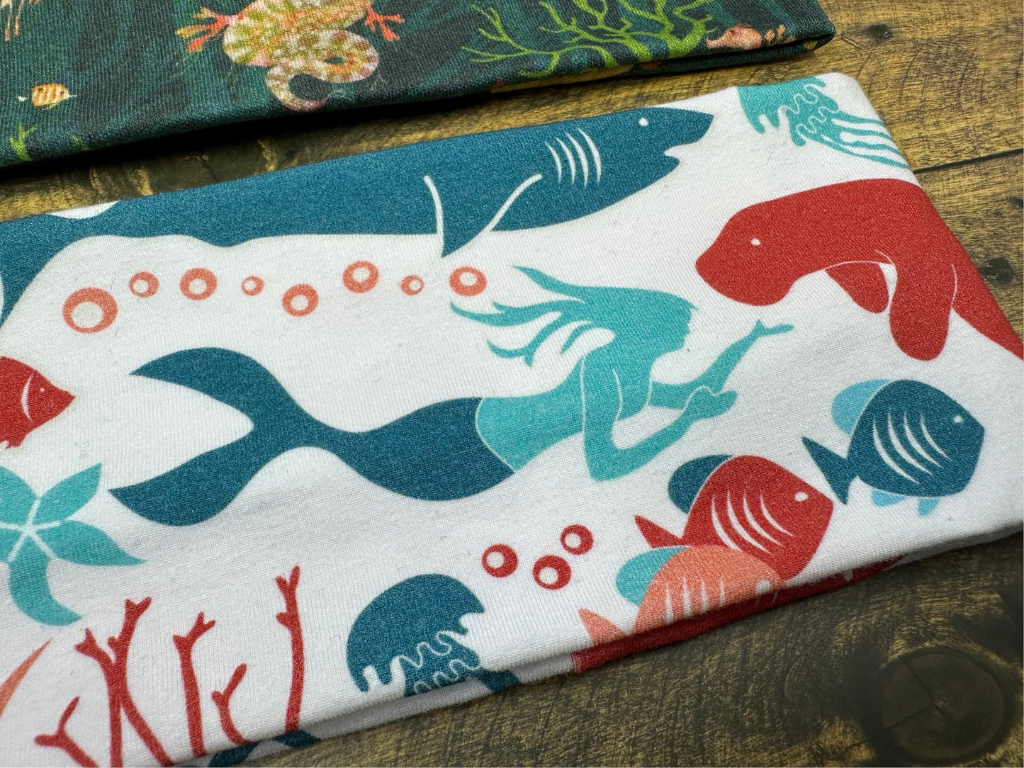 Mermaid Manatee and Sharks Handmade Headbands Jersey Knit Super Soft Marine Life Manta Ray