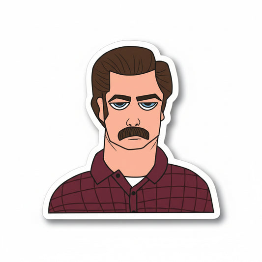 Ron Swanson Waterproof Sticker