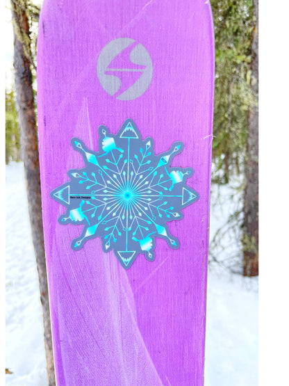 Alaska Snowflake Sticker: Original Art, Waterproof Vinyl Decal