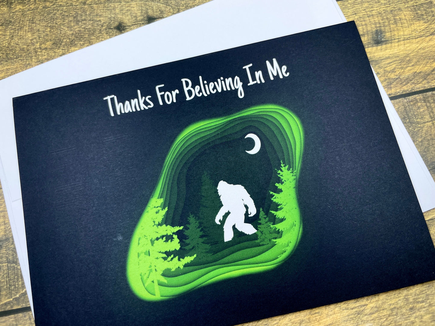 Bigfoot Thank You Card: Sasquatch Congratulations Card