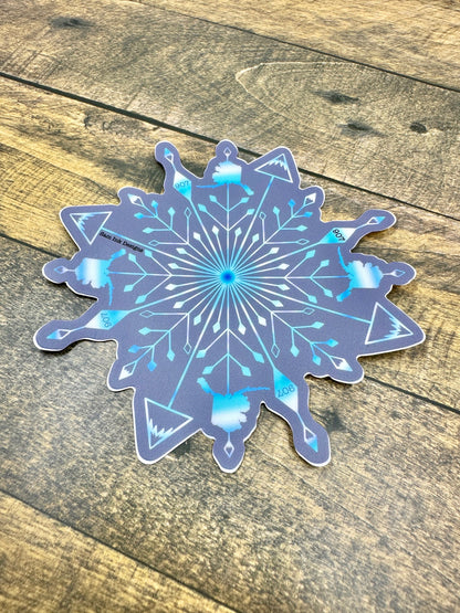 Alaska Snowflake Sticker: Original Art, Waterproof Vinyl Decal