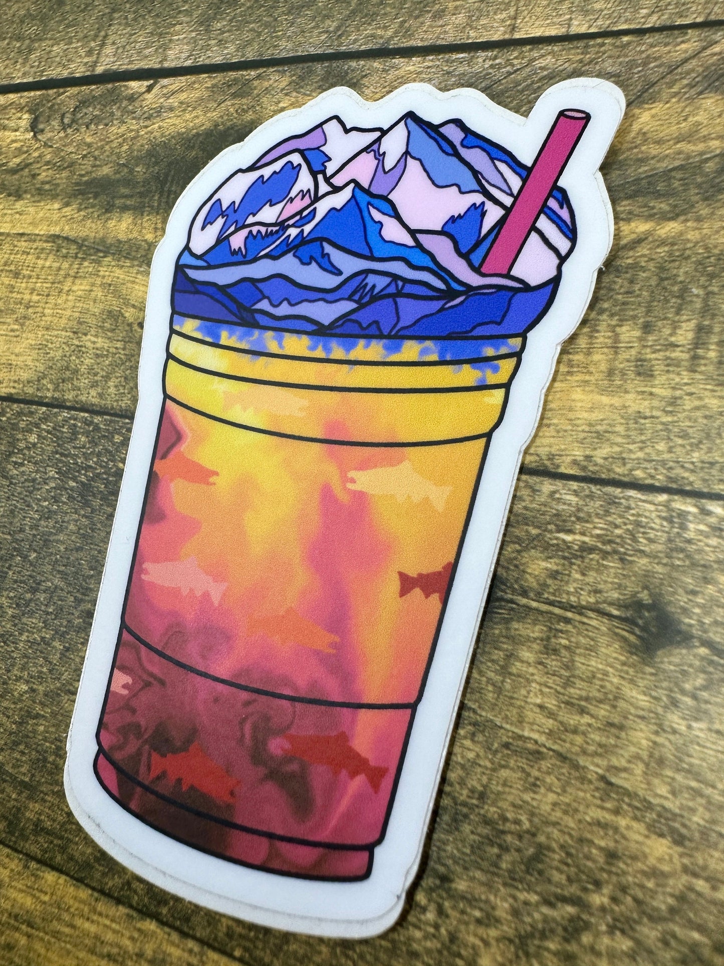 Alaskan Wildflower Drink Sticker: Waterproof Vinyl Die Cut