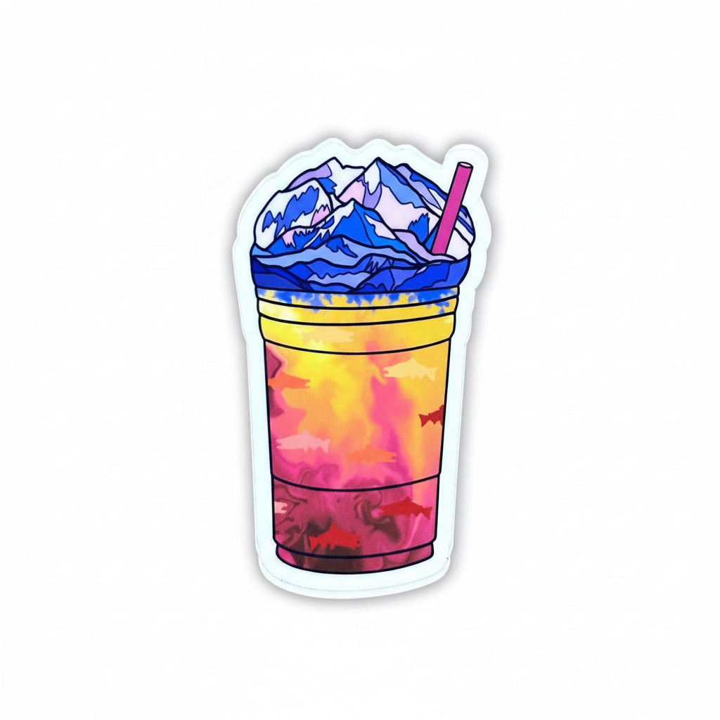 Alaskan Wildflower Drink Sticker: Waterproof Vinyl Die Cut