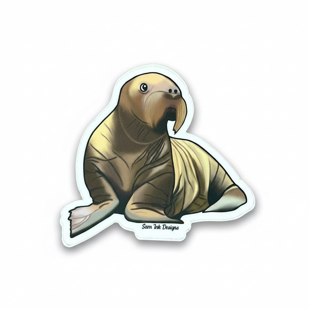 Walrus Sricker Alaska Sea Life Center Walrus Aku Waterproof Decal