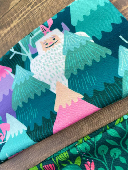 Headbands Yeti and Forest Creatures Green Mountains Handmade Headbands Jersey Knit Soft