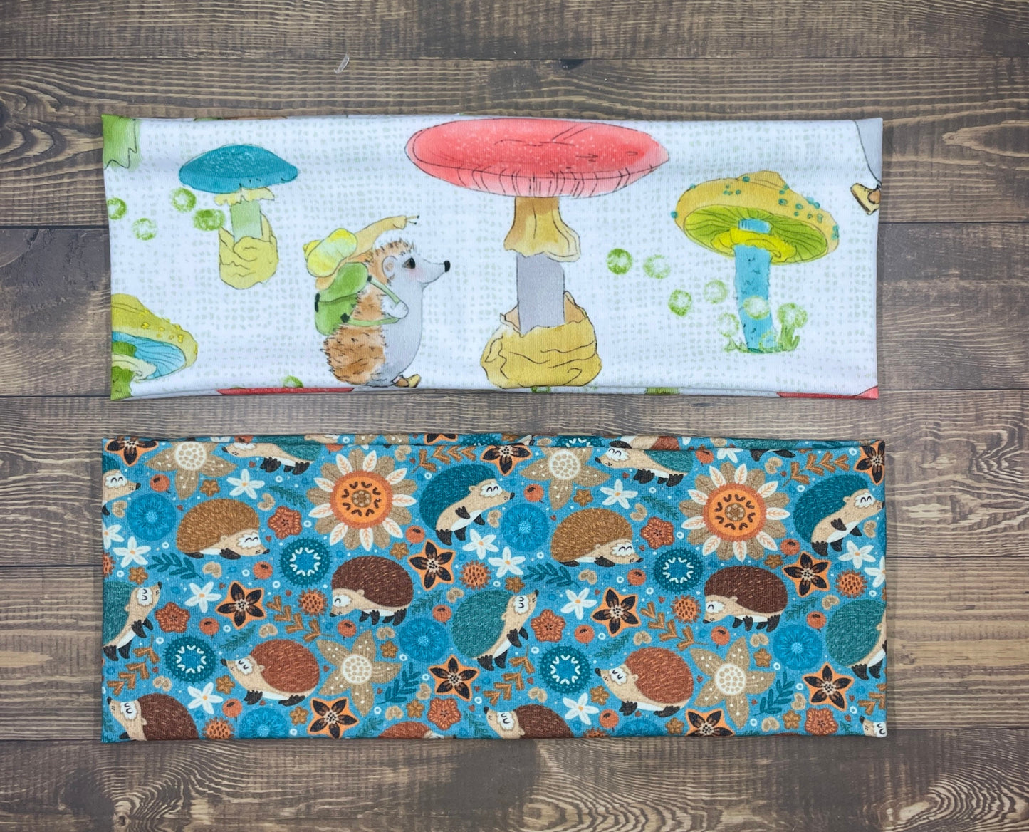 Hedgehog With Backpacks Jersey Knit Soft Headbands Crafts Alaska Gift Mushroom Snails Forrest Creatures