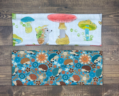 Hedgehog With Backpacks Jersey Knit Soft Headbands Crafts Alaska Gift Mushroom Snails Forrest Creatures