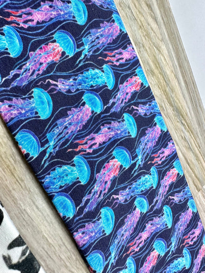 Jellyfish and Penguins Watercolor Handmade Headbands Jersey Knit Soft