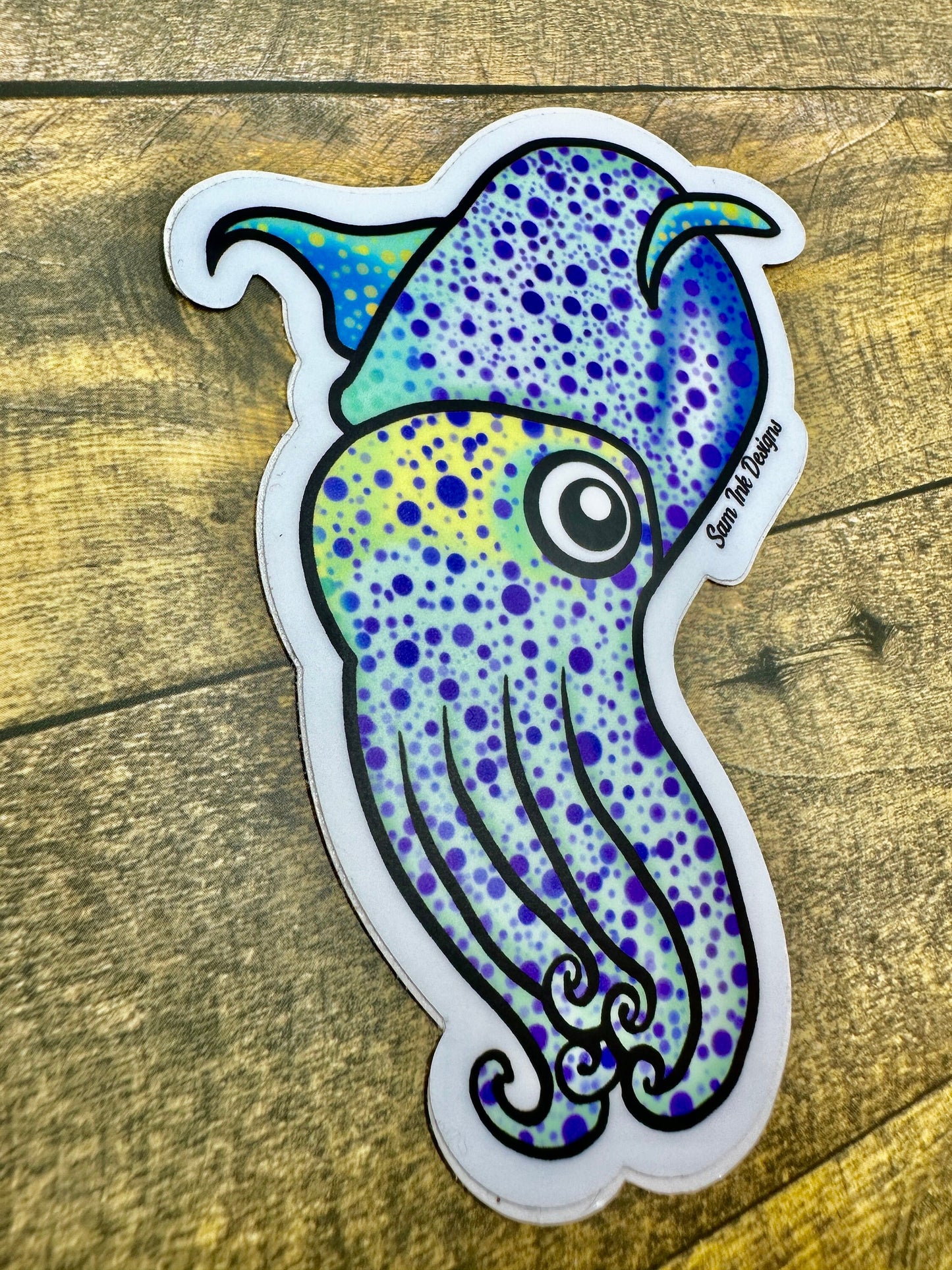 Charles The Cuttlefish Sticker: Original Waterproof Artwork