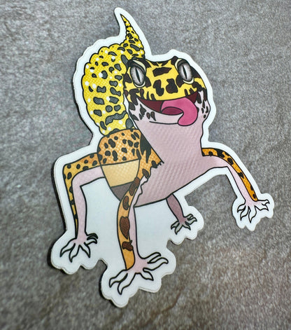Leopard Gecko Sticker Waterproof Cute Animal Laptop and Water Bottle Decal