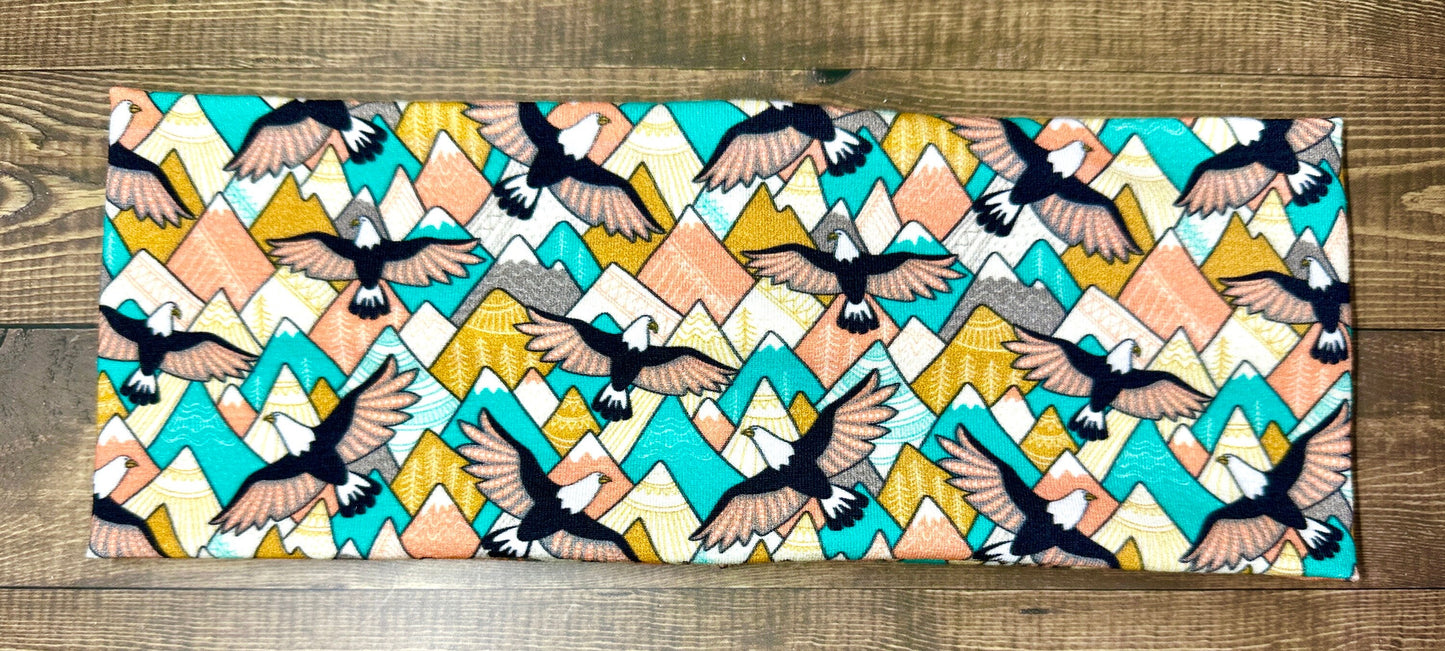 Alaska Headband: Arctic Animals, Berries, Antlers Jersey Knit