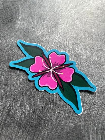 Alaska Sticker Fireweed Up close Floral Decal Waterproof Latop and Waterbottle Stickers