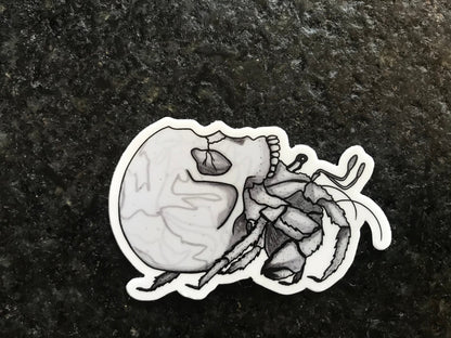 Skull Crab Sticker Original Artwork Waterproof Water Bottle and Laptop Decal