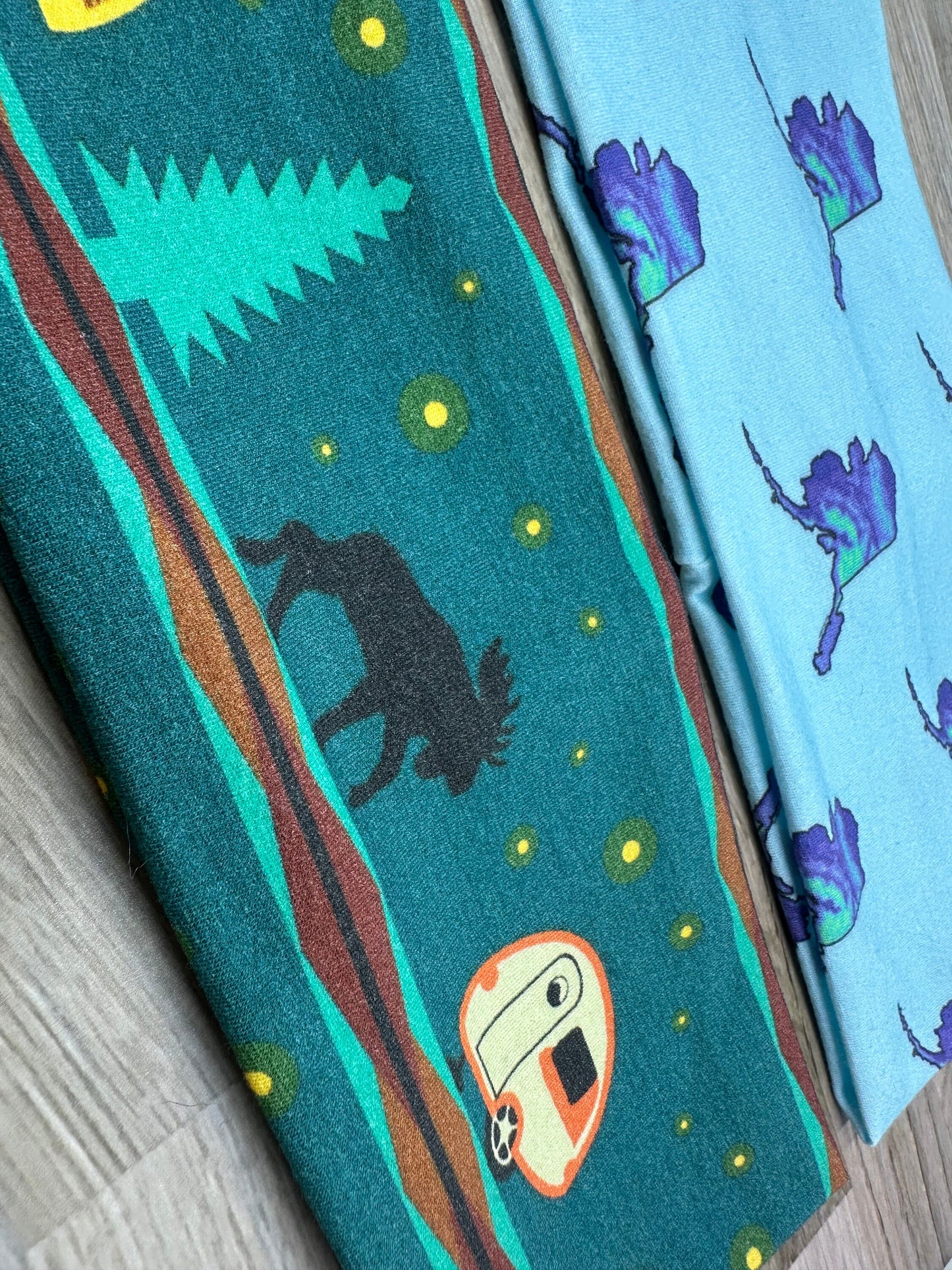 Alaska Moose and Campers Handmade Headbands Jersey Knit Soft
