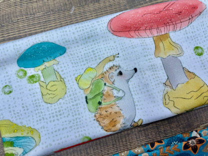 Hedgehog With Backpacks Jersey Knit Soft Headbands Crafts Alaska Gift Mushroom Snails Forrest Creatures