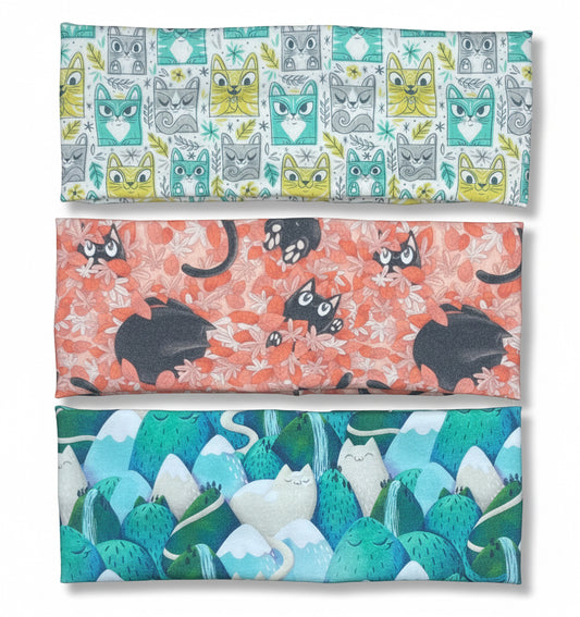 Cats Mountains and Tiki Handmade Headbands Jersey Knit Soft