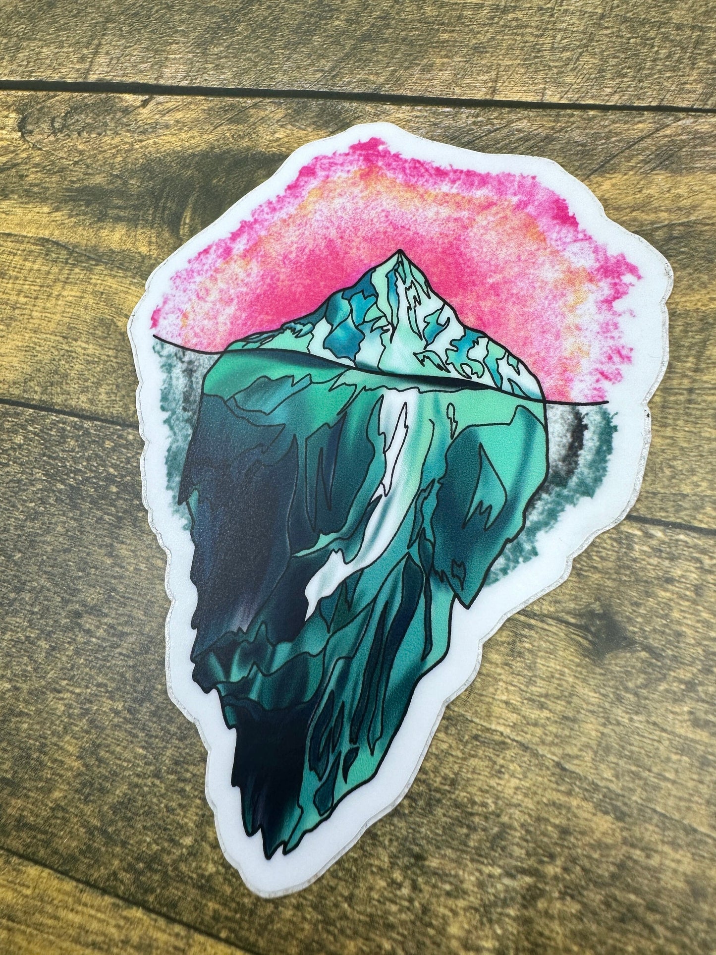 Iceberg Sticker Pink Edition Original Design Art Waterproof Laptop and Water Bottle Sticker