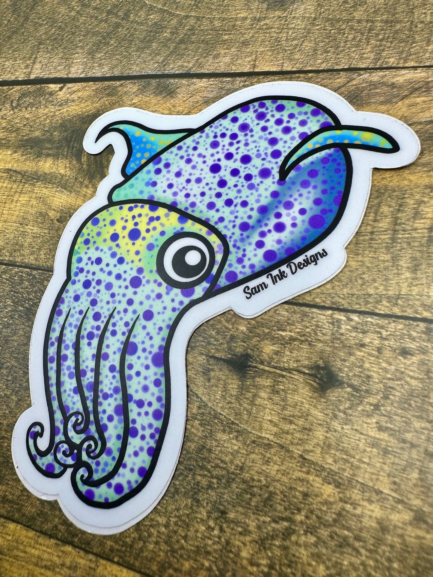 Charles The Cuttlefish Sticker: Original Waterproof Artwork