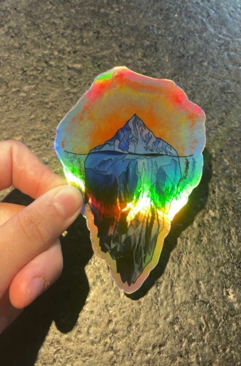Original Art Holographic Iceberg Sticker