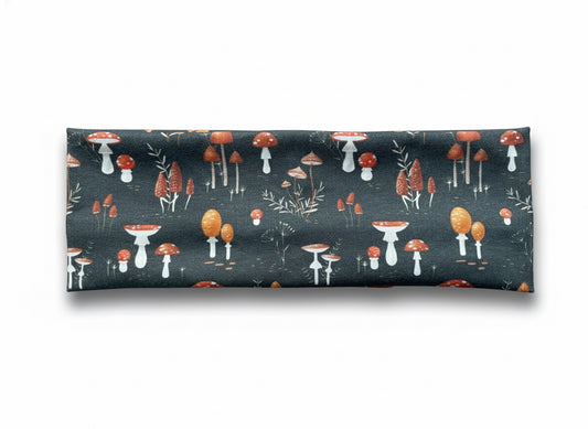 Mushroom Orange Red and Gray Handmade Headbands Jersey Knit Soft