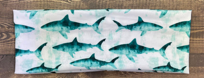 Handmade Shark Headband: Jersey Knit Soft Fabric Headband