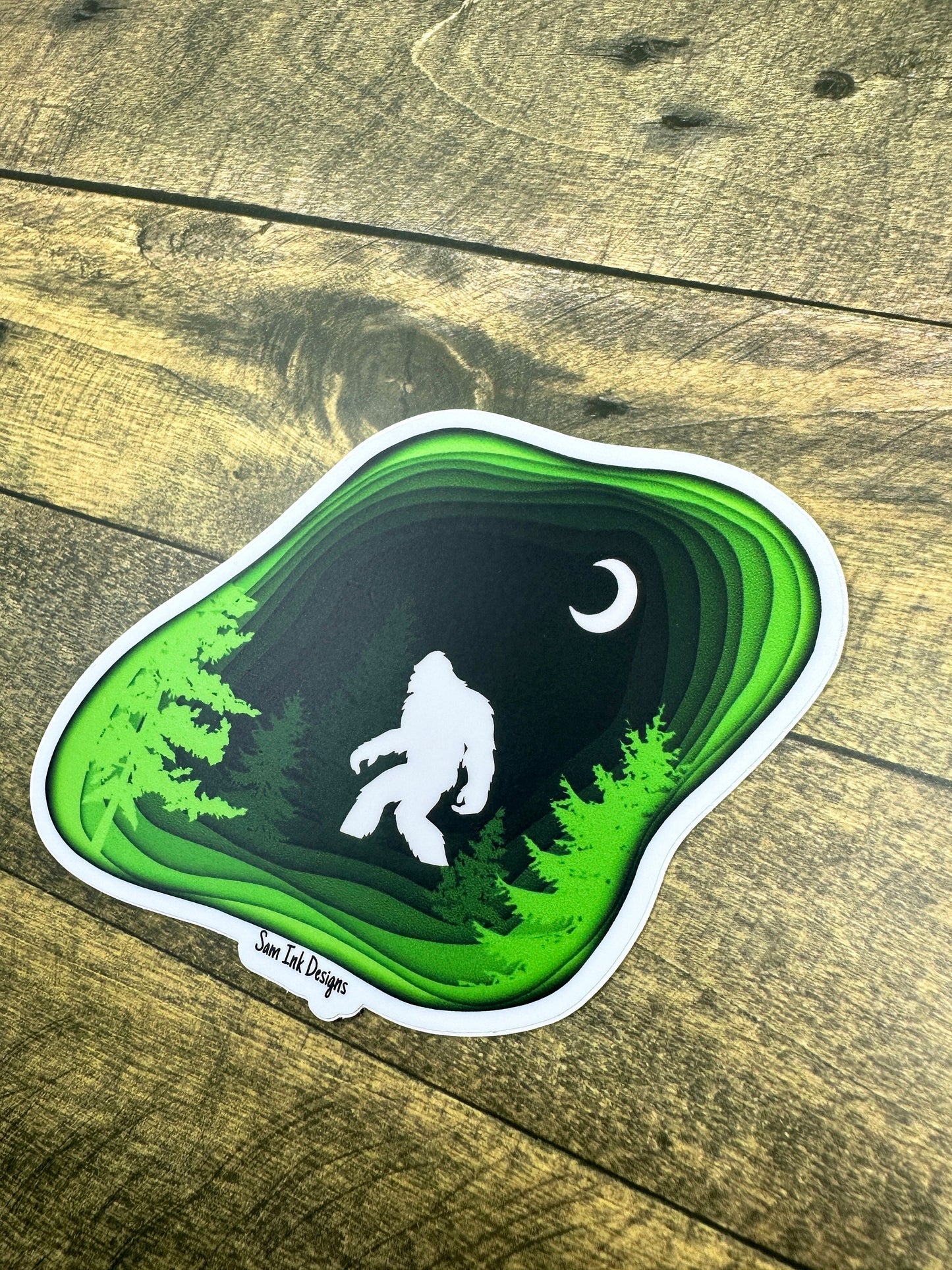 Big Foot Sticker Sasquatch Original Artwork – Big Foot Print Art – Bigfoot Fine Art Print – Home Décor – Bigfoot Wall Art – Sasquatch Gift