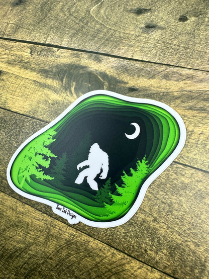 Big Foot Sticker Sasquatch Original Artwork – Big Foot Print Art – Bigfoot Fine Art Print – Home Décor – Bigfoot Wall Art – Sasquatch Gift