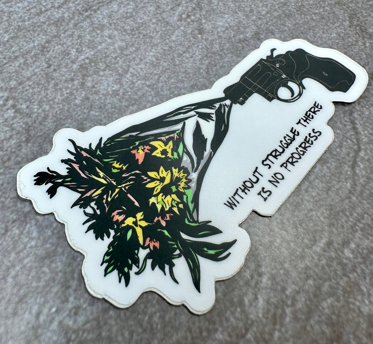 Flower Bouquet Sticker Gun Quote Sticker Waterproof Vinyl Decal