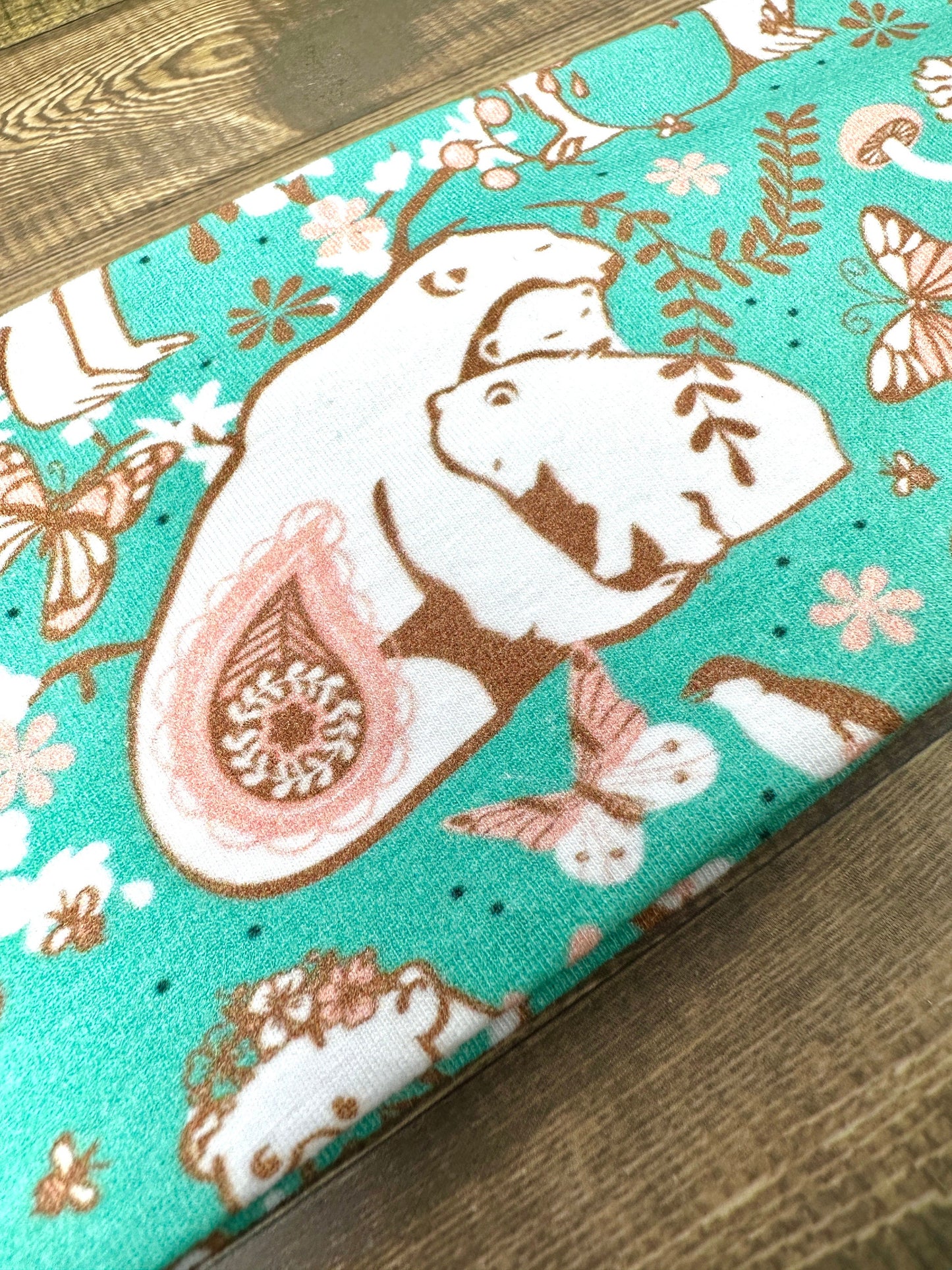 Polar Bear Heabdnsd, Alaska Ulu Headband, Handmade Knit Soft Headbands, Forrest and Mushroom